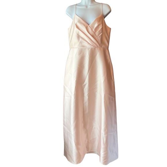 ALFRED SUNG Long Evening Gown Formal Cocktail Bridesmaid Dress Blush Size 12 - Picture 1 of 9